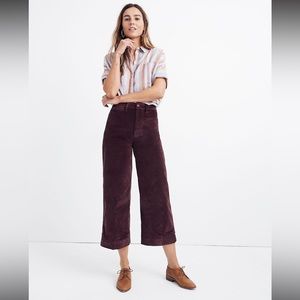 Madewell Emmett Wide Leg Crop Pant Velveteen - Size 29